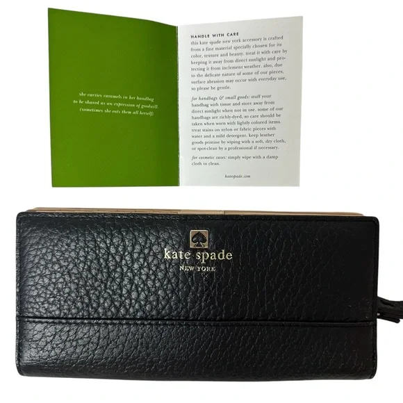 NWT KATE SPADE Southport Avenue Mandy Wallet Wristlet Black Leather - Picture 5 of 9